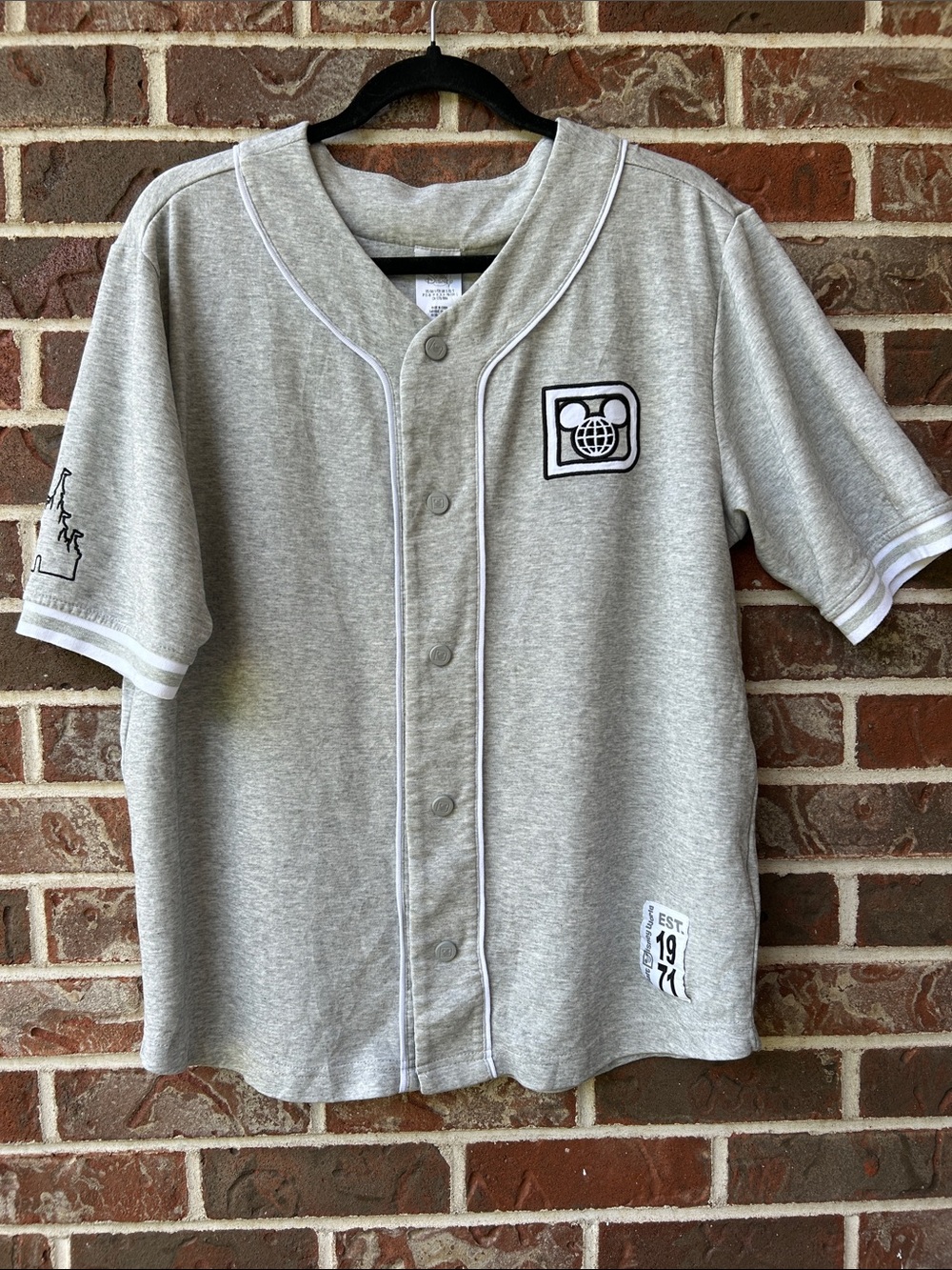 Disney Parks Grey Button-Front Women's Baseball Shirt